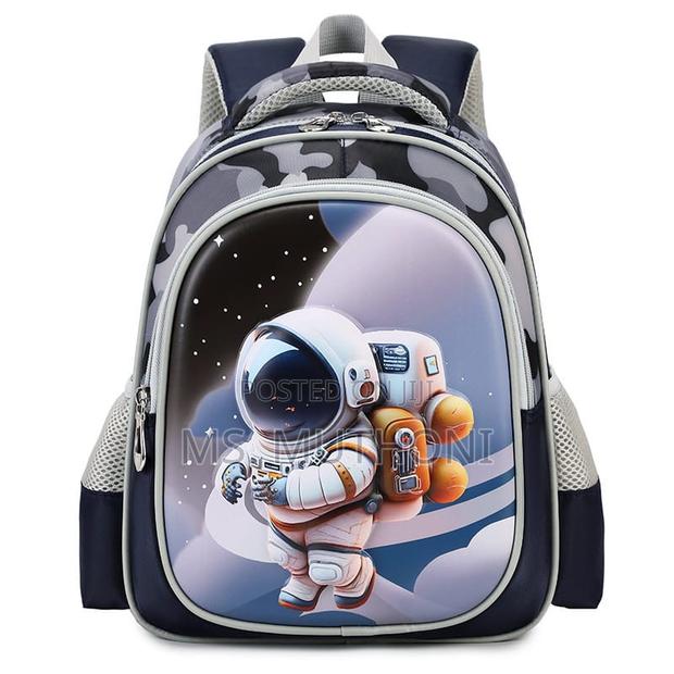 Kindergarten Children's School Backpack Featuring an Astronaut Design.