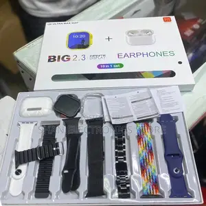 I20 Ultra Max Smart Watch 10 in 1 7straps + Case + Earphones