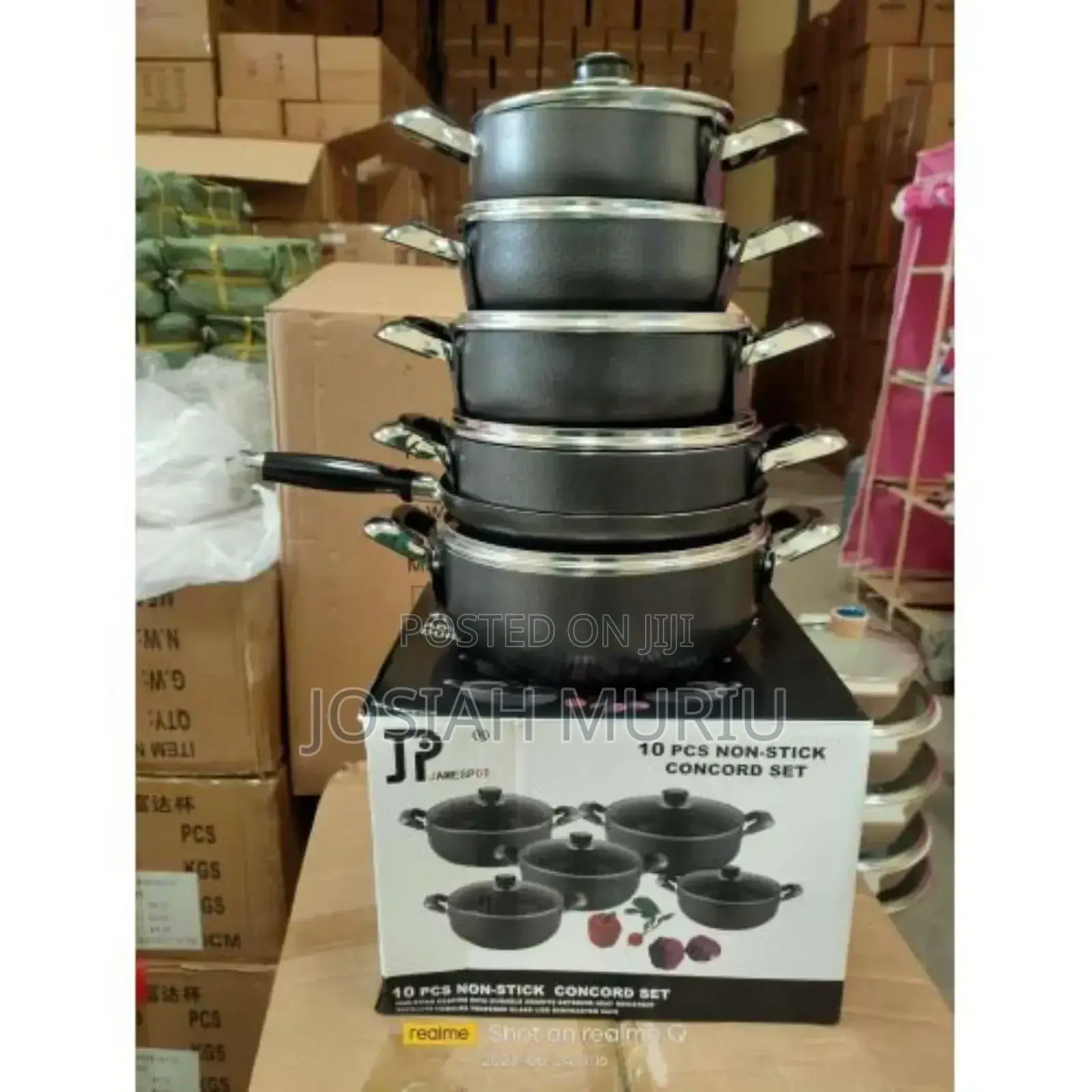 10pcs Non- Stick Concord James Pot Black Cookware Set