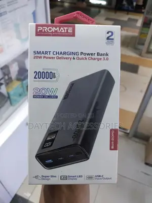 Promate Bolt-20pd Smart Charging Power Bank 20000mah