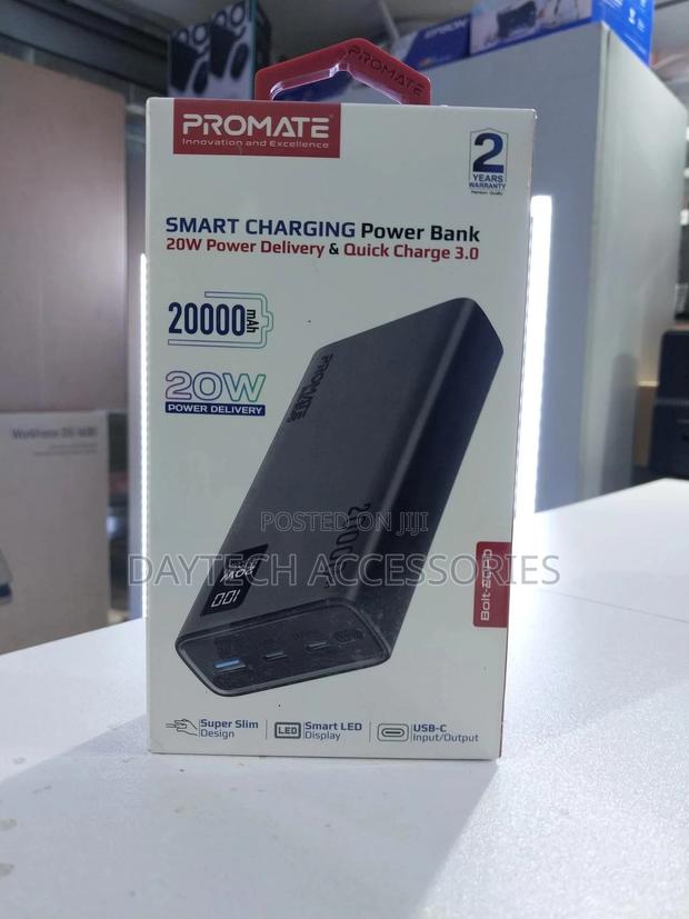 Promate Bolt-20pd Smart Charging Power Bank 20000mah