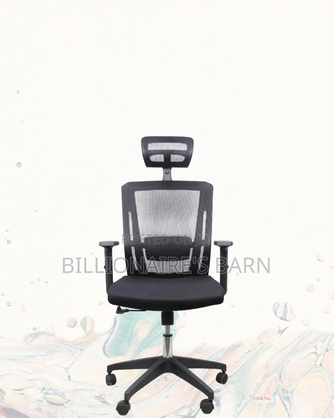 Adjustable Mesh Seat With Headrest | Smooth Swivel Easy Movement