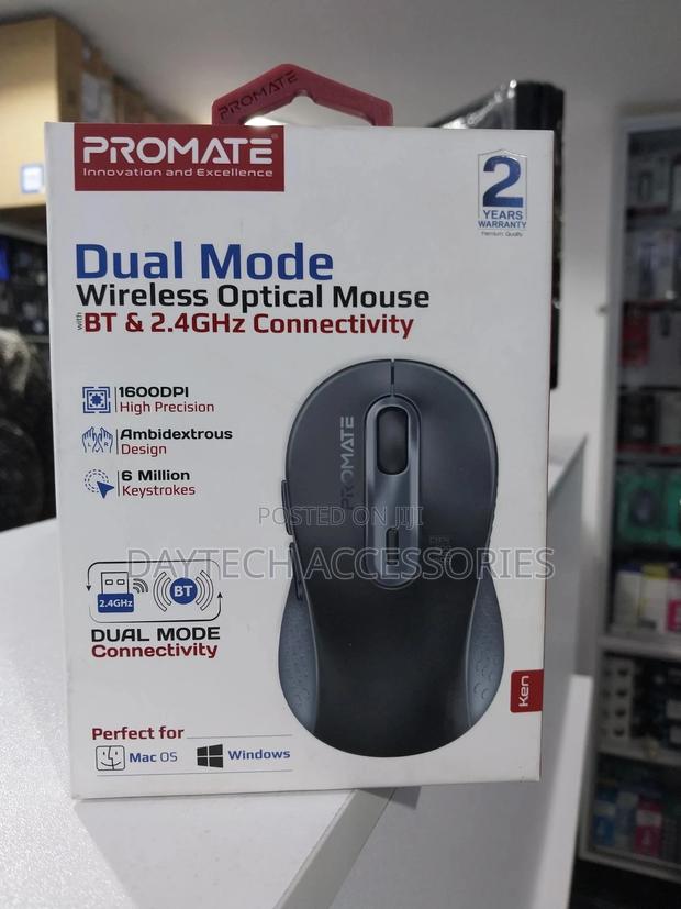 Promate Ken Wireless Mouse; Dual Mode Optical Mouse - thumbnail 3