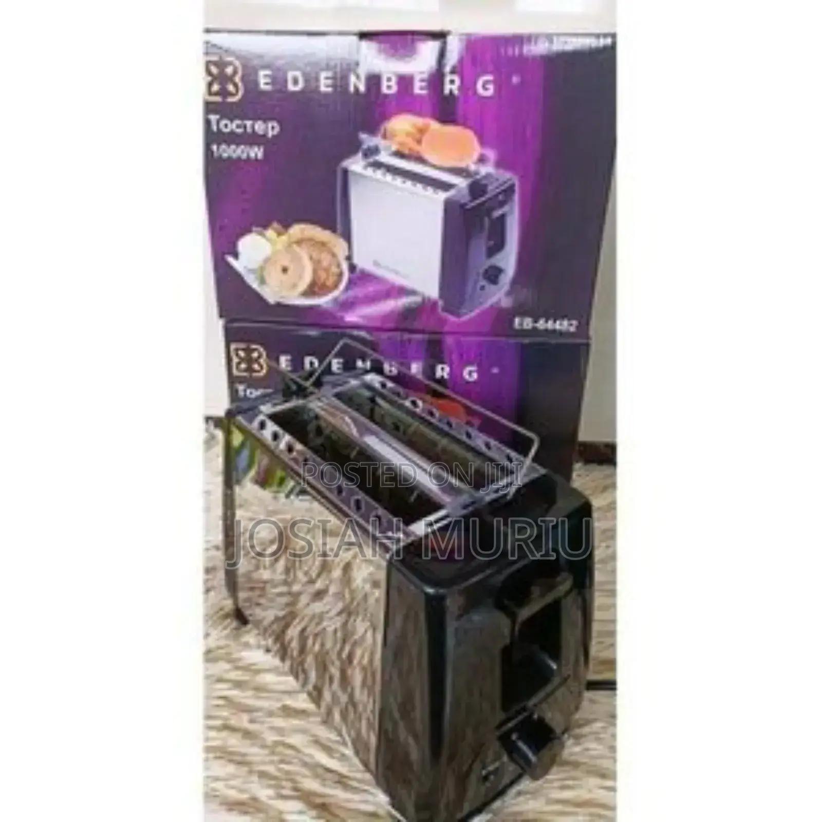 Edenberg 2 Slice Pop Up Toaster 1000w Stainless Steel Adjustable