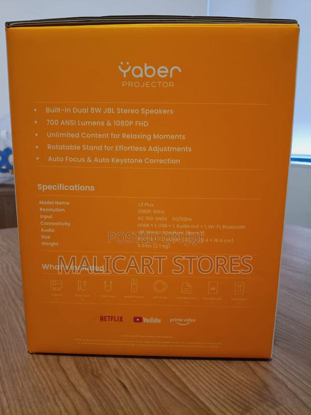 Yaber L2 Plus Smart Projector With Built-in JBL Speakers - thumbnail 3