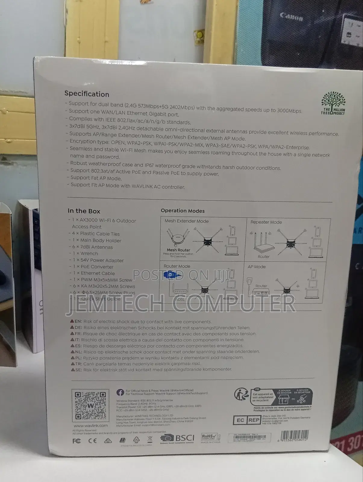 Wavlink Wn588hx3 - Ax3000 Dual Band Wifi6 Outdoor Access Point Hd9s