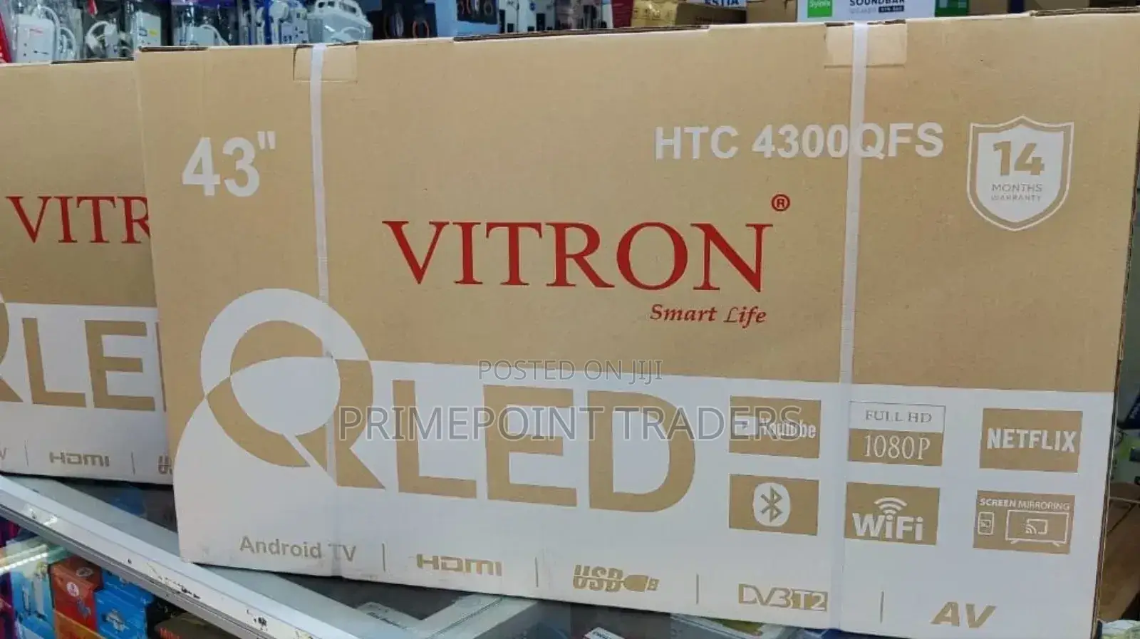 Vitron 43 Inches Qled Smart Android Frameless With Bluetooth