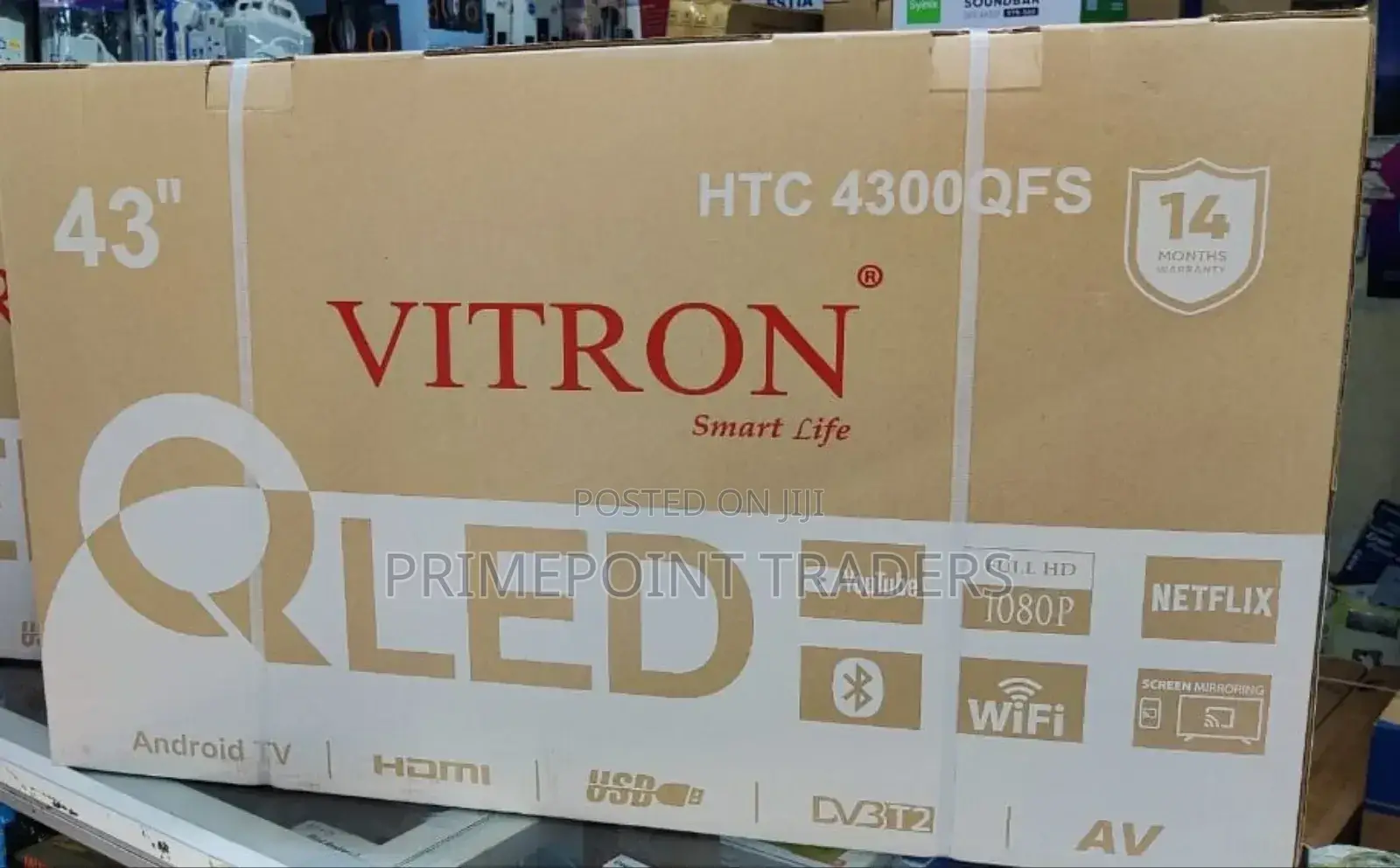 Vitron 43 Inches Qled Smart Android Frameless With Bluetooth