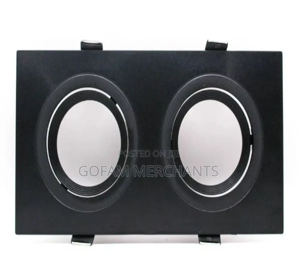 Adjustable Twin Rectangular Black Recessed Holder