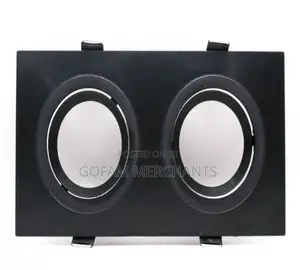 Adjustable Twin Rectangular Black Recessed Holder