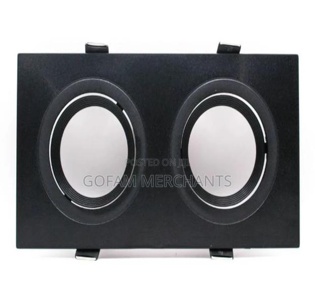 Adjustable Twin Rectangular Black Recessed Holder - main view