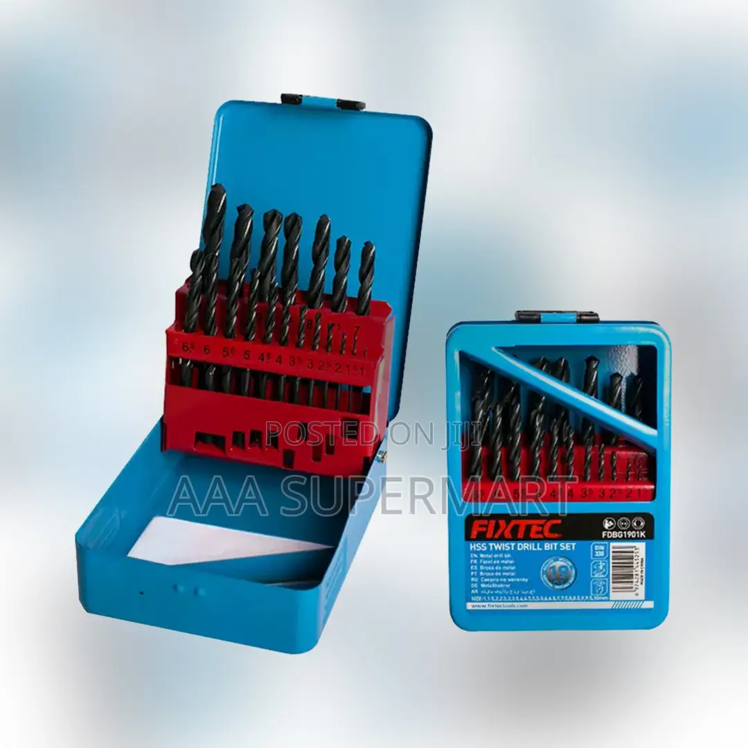 Fdbg1901k 19 Pcs High Speed Drill Bit Set - Metric Fixtec