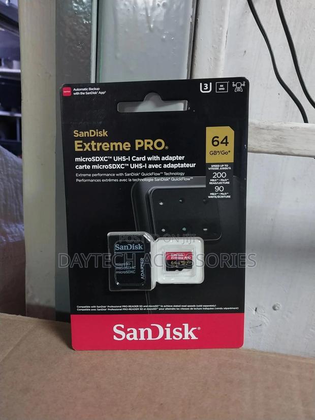 Sandisk Extreme Pro 64gb Microsdxc Memory Card+Adapter. - thumbnail 2