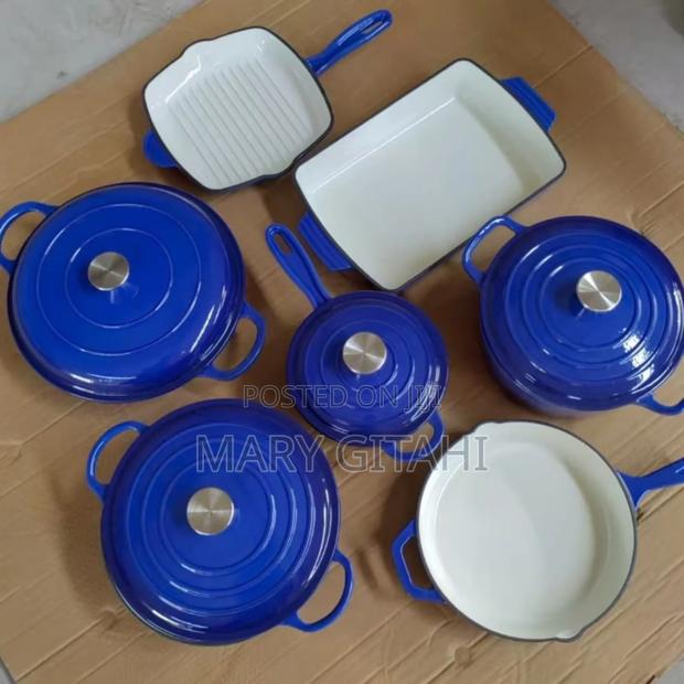 11pcs Cast Iron Cookware*Blue