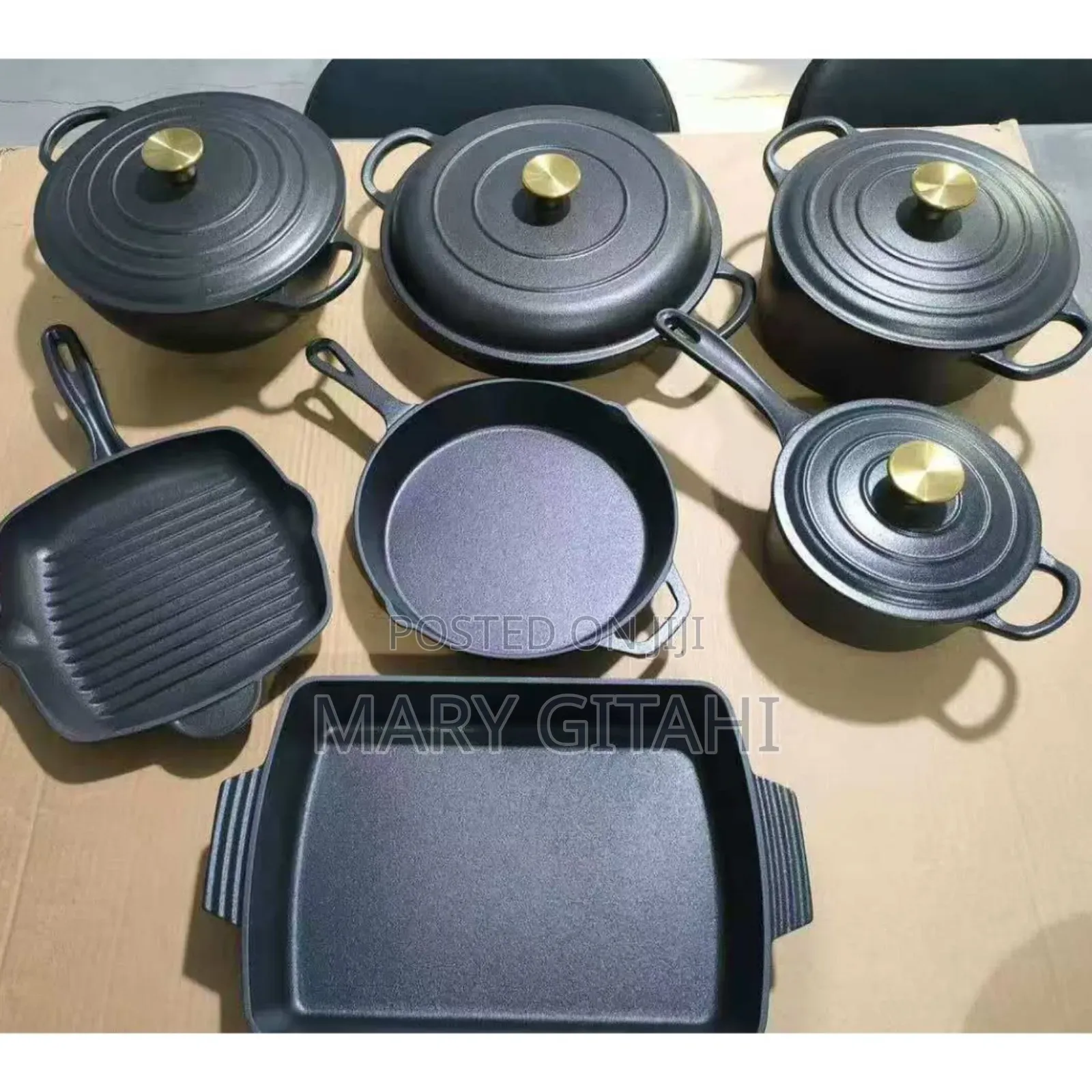 11pcs Raw Cast Iron Cookware * Black Cast Iron