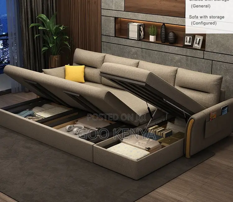 Home Sofa Bed; Spacefold Grey Foldable Leather Sofa Bed