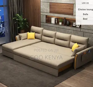 Home Sofa Bed; Spacefold Grey Foldable Leather Sofa Bed
