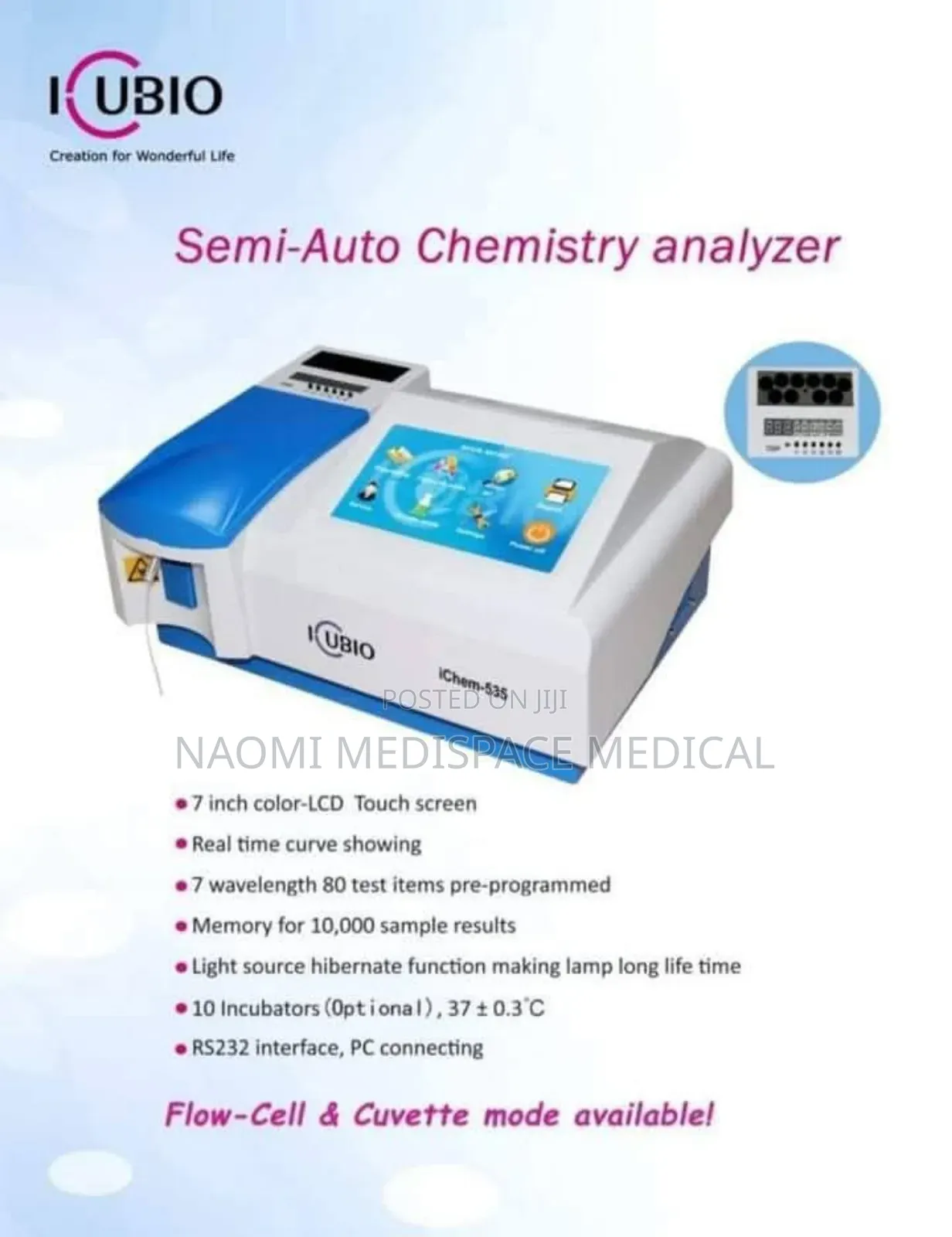 Icubio Ichem 535 Semi Automated Biochemistry Machine