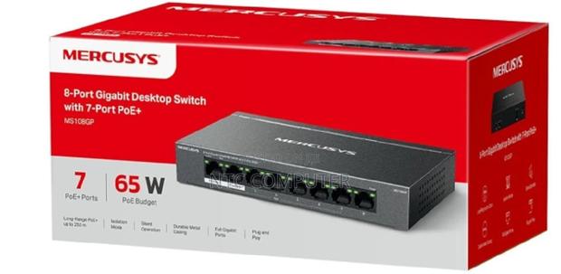 Mercusys Ms108gp 8-Port Gigabit Desktop Poe Switch With 7-Port Poe+