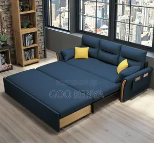 Home Sofa; Slimfold Grey Spacesaving Leather Sofa Bed