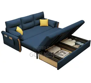Home Sofa; Slimfold Grey Spacesaving Leather Sofa Bed
