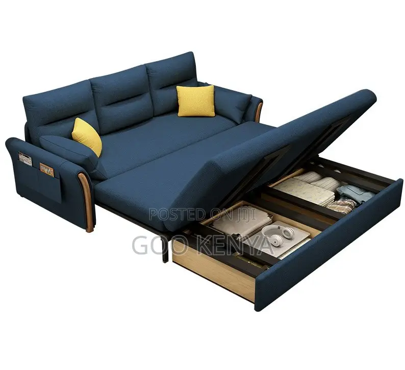 Home Sofa; Slimfold Grey Spacesaving Leather Sofa Bed