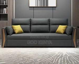 Home Sofa; Slimfold Grey Spacesaving Leather Sofa Bed
