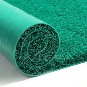 Green Vinyl Loped Matting Spaghetti Carpet
