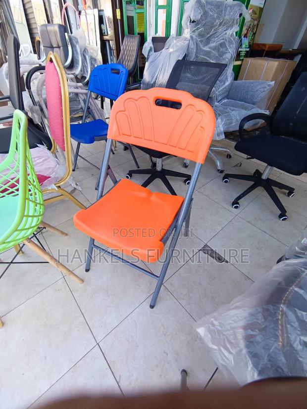 Orange Foldable Plastic Chair - main view