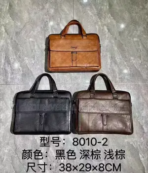 Jeep Briefcase Leather Suitable for Laptops Documents