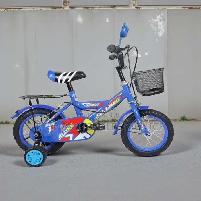 12 Inch Kids Bicycle Sturdy Frame Training Wheels Basket Comfy Seat