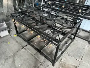 Mild Steel 6 Burner Gas Cooker – Commercial Use, Strong Burners,