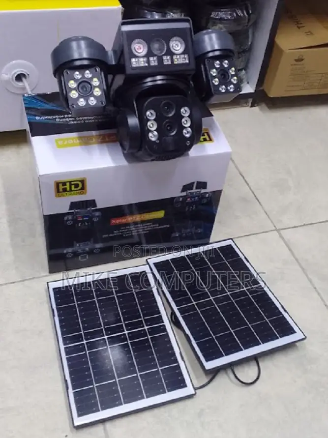 Solar 4g Simcard V380 Triple Lens Three Screens Camera Solar Powered