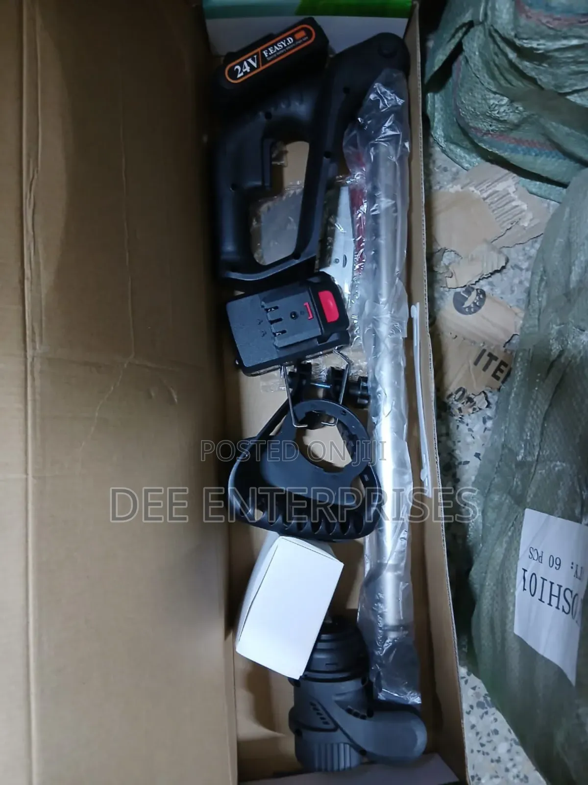 Cordless Electric Lawn Mower With Foldable Adjustable Trimmer