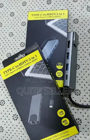 Usb Hub Type-C to HDTV 8 in 1 Adapter Fast Charging, Data Transfer