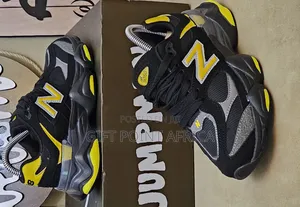 New  Balance 9060 Sneakers Shoes For Kids In Black Yellow Color Way