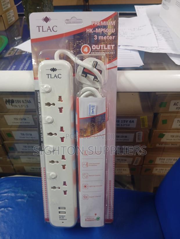 Tlac Premium 4 Way Extension Socket Usb and Surge Protector Hk-Mp500u - main view