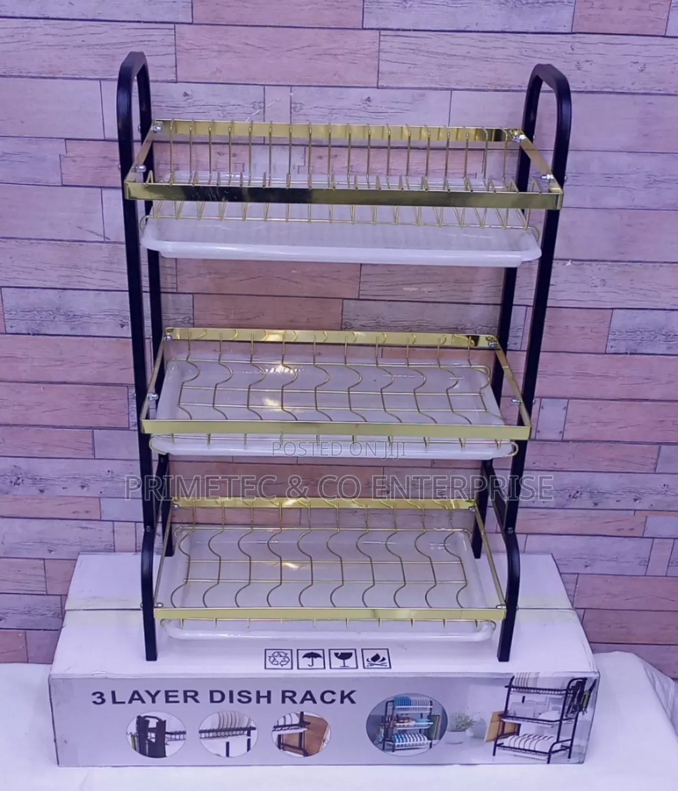 Dish Rack 3 Layer Advanced Gold Black