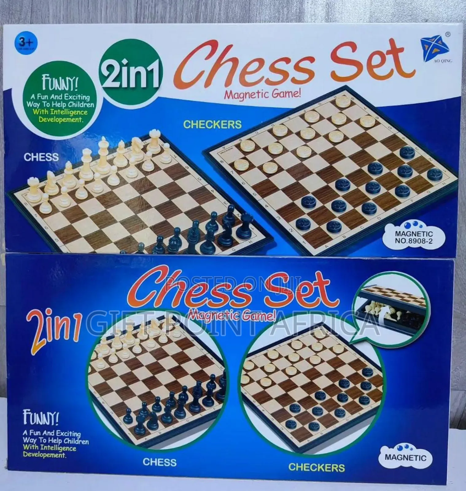 2 In 1 Magnetic Chess And Draught Set