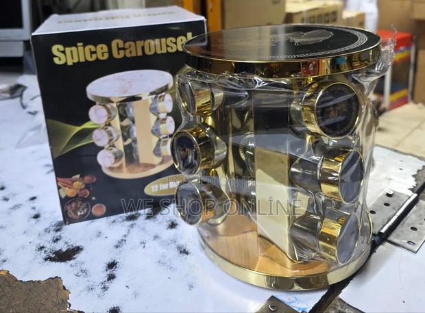 12 PCS Rotating Spice Rack Carousel - thumbnail 2