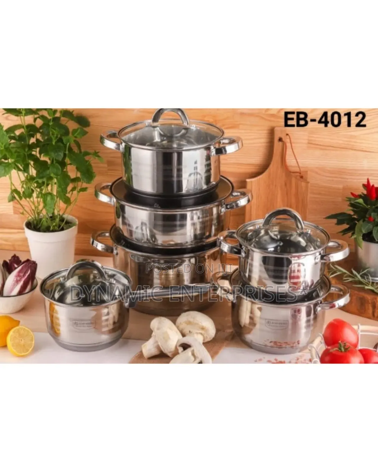 12 Pieces Stainless Steel Edenburg Cookware Set