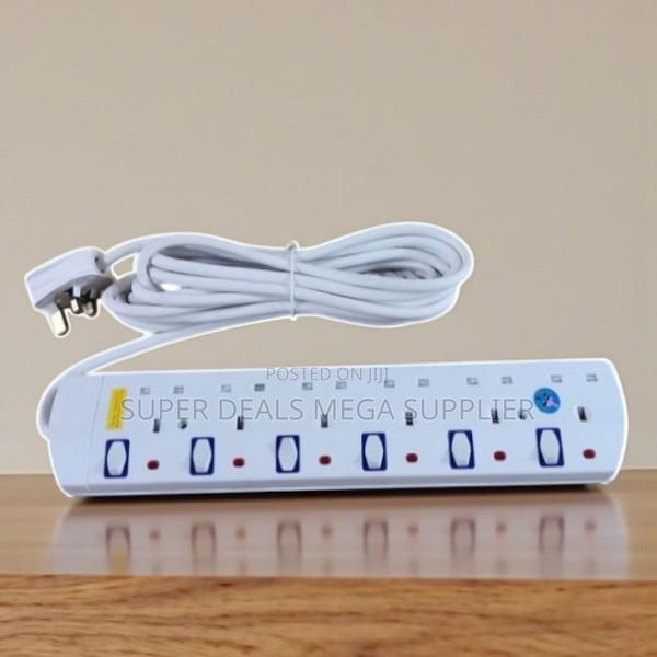 JSB 6 Way 5m Abs Safety Shuttered Multi Socket Power Extension Cord