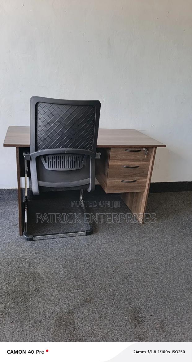 1.2 Mtrs American Walnut Office/ Home Study Deks + Study/Visitor Chair - thumbnail 2