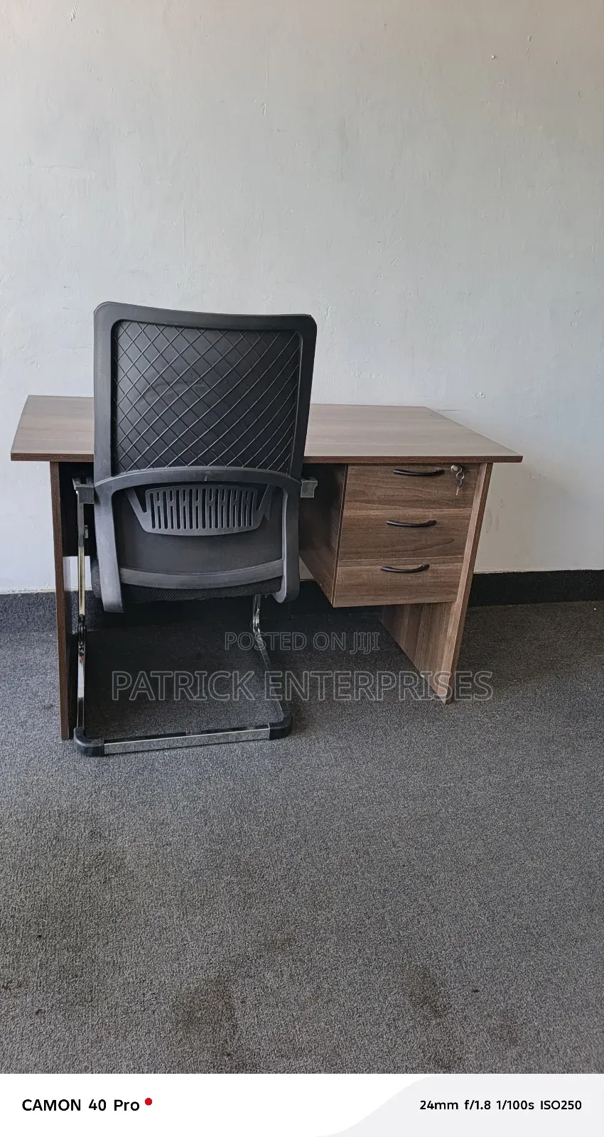1.2 Mtrs American Walnut Office/ Home Study Deks + Study/Visitor Chair