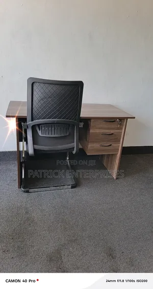 1.2 Mtrs American Walnut Office/ Home Study Deks + Study/Visitor Chair