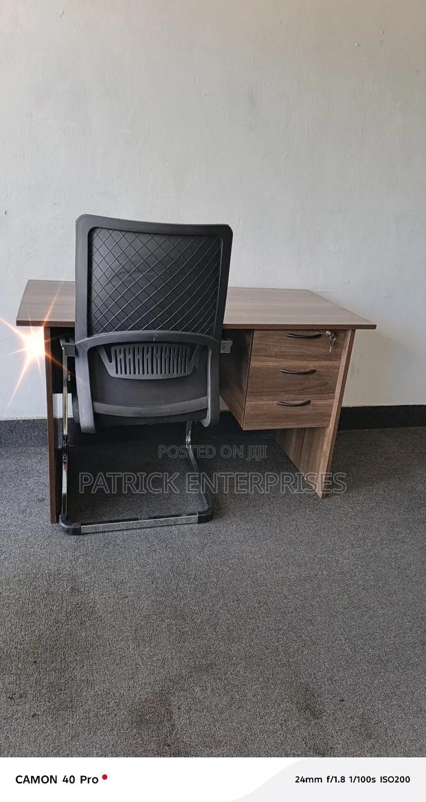 1.2 Mtrs American Walnut Office/ Home Study Deks + Study/Visitor Chair - thumbnail 3