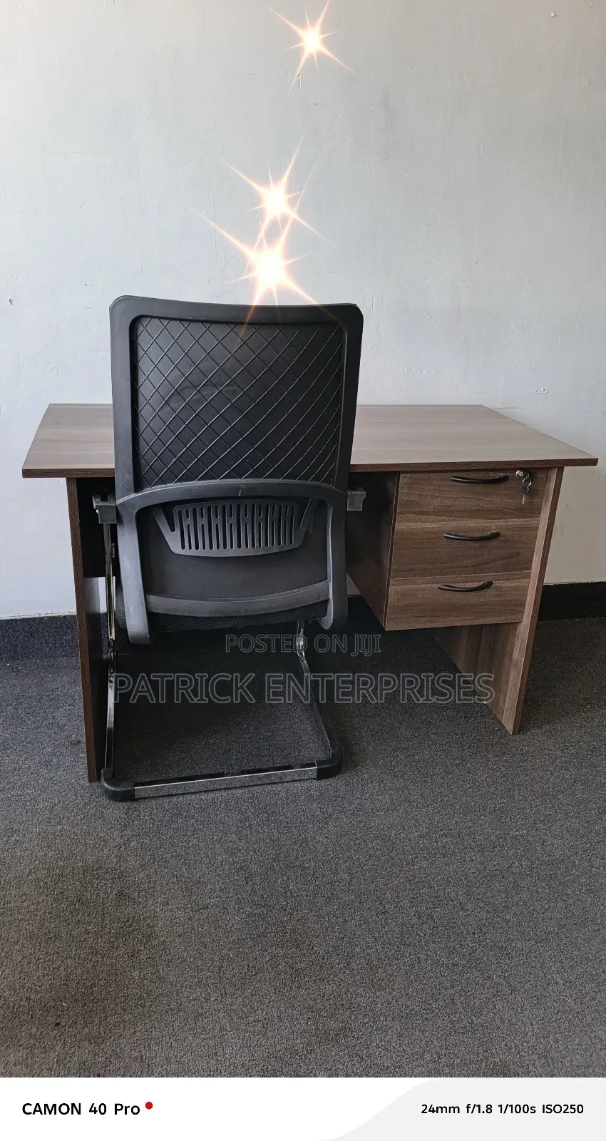 1.2 Mtrs American Walnut Office/ Home Study Deks + Study/Visitor Chair