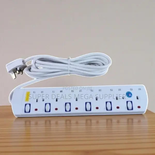 JSB 6 Way 5 Metres Abs Secure Socket Safety Shuttered Extension Cable