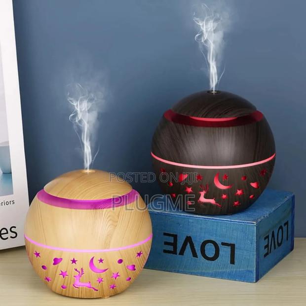 Wood Mushroom Humidifier Diffuser With Led Light - thumbnail 2