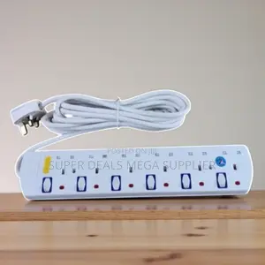 JSB 6 Way 5m Abs Long Reach Safety Shuttered Power Extension Strip